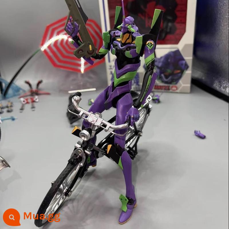 EVA Thế Kỷ Mới Evangelion MAF080 Cuối Cùng Số Đầu Tiên Máy Siêu Di Động Đồ Chơi Mô Hình Búp Bê Quà Tặng - 080 Đơn vị 1+[Xe đạp hợp kim màu đen]