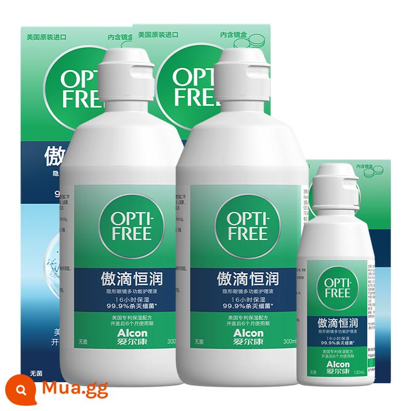 [Tự vận hành] Kính áp tròng Alcon Aodileming Giải pháp chăm sóc đa chức năng Hengrun 120 màu Dung dịch làm sạch kính áp tròng J - Hengrun 300*2+120★★Bao bì mới nhất, ngày mới nhất★★