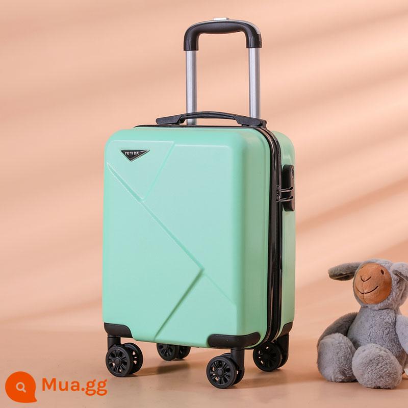 Vali 14 inch, vali nhỏ và nhẹ, hộp mật khẩu bền và chắc chắn, vali có bánh xe đa năng, vali xe đẩy 16 inch - Phiên bản sét xanh nhạt, bền bỉ