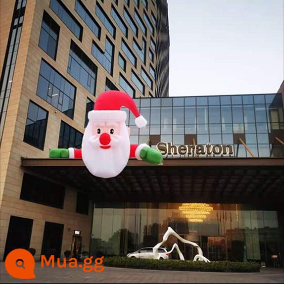 Giáng sinh bơm hơi Ông già Noel leo tường mô hình bơm hơi phát sáng màn hình trang trí cây người tuyết mô hình hoạt hình hiển thị tùy chỉnh - Bộ đầu ông già Noel rộng 3m cần cắm điện và bơm hơi liên tục