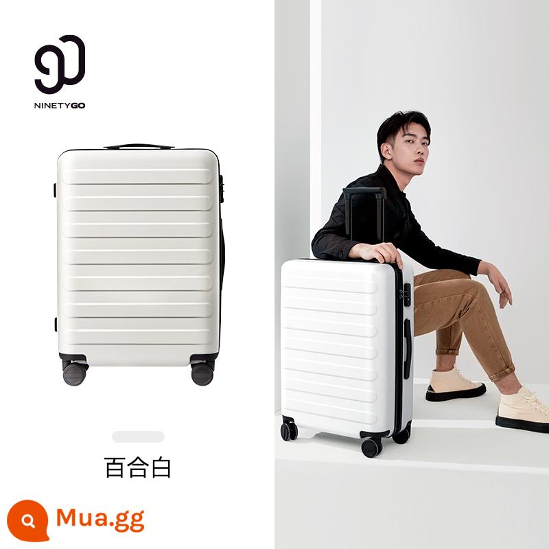 Vali xe đẩy 90 điểm vali sức chứa lớn vali 20 inch hộp mật khẩu nữ mới 2022 trường hợp lên máy bay nam - Hoa huệ trắng [Sọc sông Rhine có khả năng chịu áp lực tốt hơn]