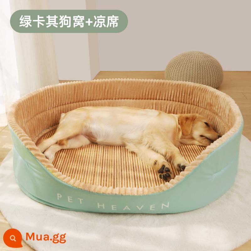 Chó Giống Bốn Mùa Đa Năng Lưới Đỏ Corgi Nhà Cho Chó Labrador Thảm Mùa Đông Hưu Vàng Sofa Shiba Inu Cho Thú Cưng chó Giường - [Kenhouse + Mat] Cũi chó, thảm thông dụng dành cho thú cưng cho tất cả các mùa. Bộ sưu tập sẽ được gửi trước.