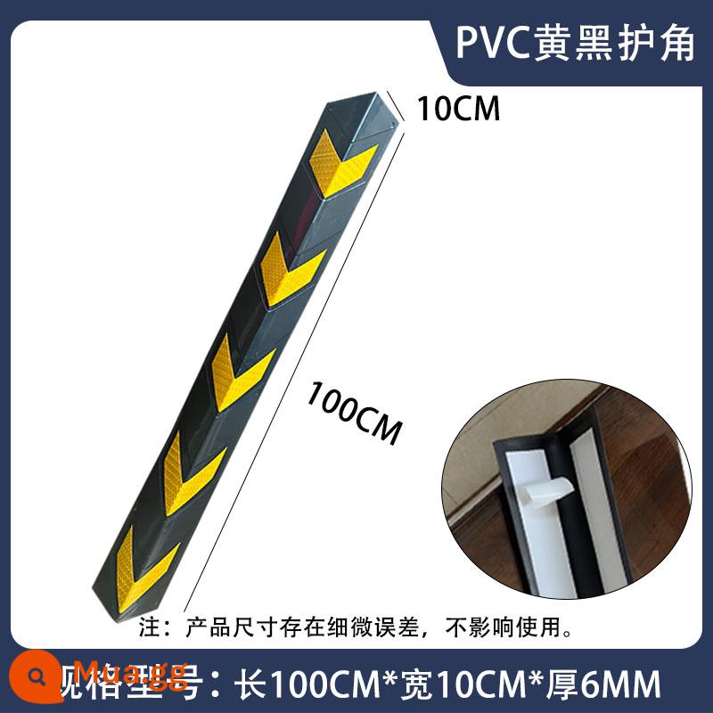 Dải góc PVC dải cạnh bãi đậu xe bảo vệ dải chống va chạm mềm Bảo vệ góc EVA mà không cần đục lỗ bảo vệ góc cao su - PVC góc vuông màu vàng đen 1000*100*6MM