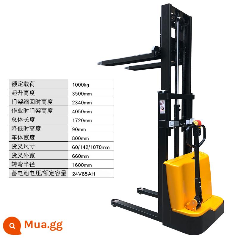 Xe nâng chạy hoàn toàn bằng điện Thượng Hải Xe xếp đứng đứng 2 tấn Xe tải xếp dỡ bán tự động Máy xếp pallet thủy lực - Xe nâng chạy bằng điện 1T3,5m