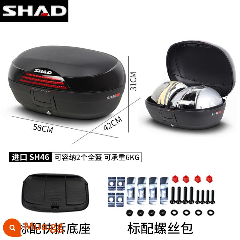 cốp xe shad 39/48/33BMWC400GTPCX160TR300 cốp xe máy Fosha 350 - (Tặng lót) Hộp đuôi nhập khẩu SH46 + đế tháo nhanh