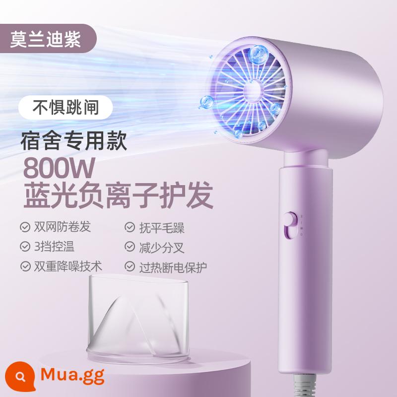 Trường trái cây SCHGUO máy sấy tóc hộ gia đình chăm sóc tóc ion âm công suất nhỏ 800W ký túc xá dành cho học sinh 500W im lặng - Lilac Purple (chăm sóc tóc ion âm ánh sáng xanh 800w)