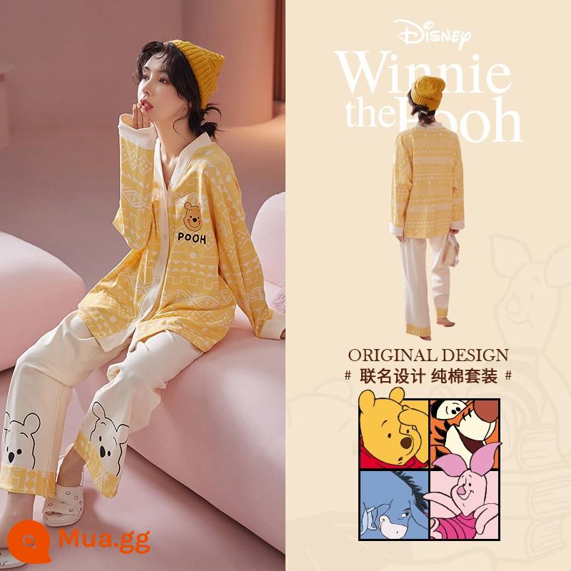 Bộ Đồ Ngủ Disney Nữ Cotton Nguyên Chất 2022 Áo Cardigan Dài Tay Mùa Xuân Và Mùa Thu Mới Hoạt Hình Dễ Thương Phần Mỏng Dịch Vụ Gia Đình - SJ-DSN6527 (mẫu cotton nguyên chất)