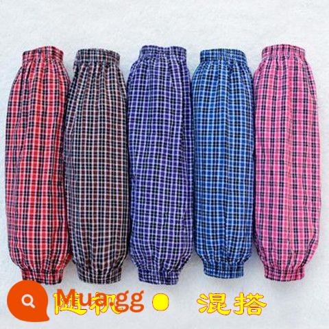 Kéo dài và mở rộng tay áo cotton nguyên chất kẻ sọc cotton dày dài làm việc tại nhà máy bảo hộ lao động tay áo nam nữ trưởng thành tay áo mùa thu và mùa đông - 3 đôi tay áo cotton mỏng vừa