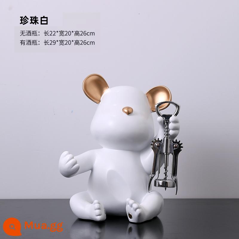 Rabbit Red Wine Rack Trang trí phòng khách Phong trào quà tặng mạ bạc Ánh sáng sang trọng tủ ăn rượu vang Rabbit Chuẩn trang trí - Dụng cụ mở nắp chai không có màu trắng của gấu bạo lực