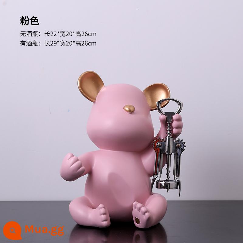 Rabbit Red Wine Rack Trang trí phòng khách Phong trào quà tặng mạ bạc Ánh sáng sang trọng tủ ăn rượu vang Rabbit Chuẩn trang trí - Dụng cụ mở nắp chai không có màu hồng gấu bạo lực