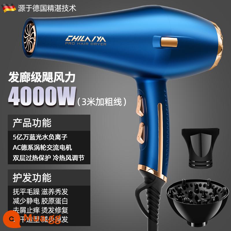 Máy sấy tóc Đức hộ gia đình công suất cao salon tóc chuyên dụng máy sấy tóc 4000W ion âm chăm sóc tóc nhanh khô máy sấy tóc - Phiên bản hàng đầu: Prussian Blue-4000W