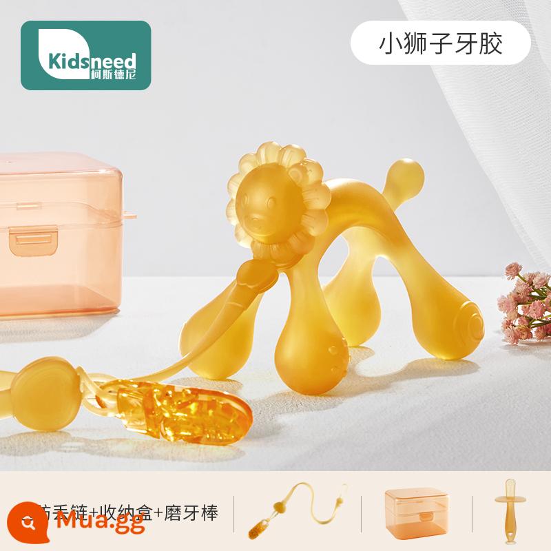 Dụng cụ cố định răng hàm cho bé 4 tháng có thể đun sôi đồ chơi kẹo cao su silicone chống ăn tay hiện vật - Dụng cụ sửa răng Little Lion [đi kèm que mọc răng + hộp đựng + dây xích chống thất lạc]