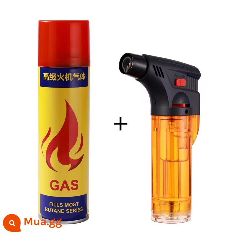 Độ Tinh Khiết Cao Khí Butan Chống Gió Bật Lửa Khí Đặc Biệt Đa Năng Bình Bơm Hơi Bình Gas Gas Đổ Đầy Chai Lớn Và Nhỏ - Giao bình gas 200ml [súng phun màu vàng]