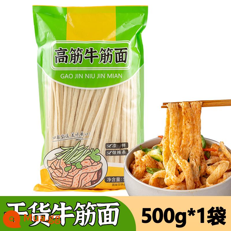 Mì gân bò hàng khô nguyên chất làm thủ công dải gia vị lạnh đặc biệt salad ăn liền Thiểm Tây Liangpi mì đặc sản không nấu ăn thương mại - Mì gân bò (500) *1 túi = 1 catty