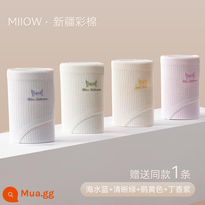 Quần Lót Catman Nữ Cotton Nguyên Chất Kháng Khuẩn Mùa Hè Mỏng Giữa Eo Liền Mạch Thoáng Khí Dễ Thương Quần Short Bé Gái Phong Cách Mới - Phong cách cổ điển [Mua 4 tặng 1, giao 5 sản phẩm] Xanh nước biển + xanh tươi + vàng ngỗng + hoa cà + tặng thêm một sản phẩm cùng kiểu