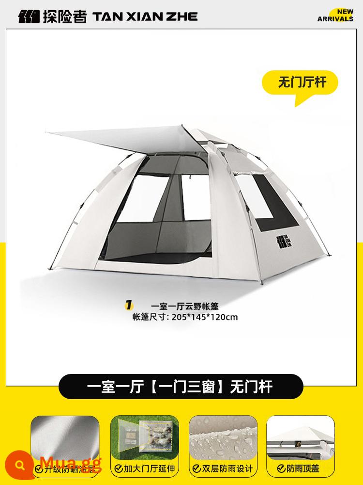 Lều thám hiểm dã ngoại gấp di động hoàn toàn tự động đóng mở nhanh chống nắng cắm trại trọn bộ cắm trại dã ngoại - Một phòng ngủ và một phòng khách [một cửa và ba cửa sổ] có mái che