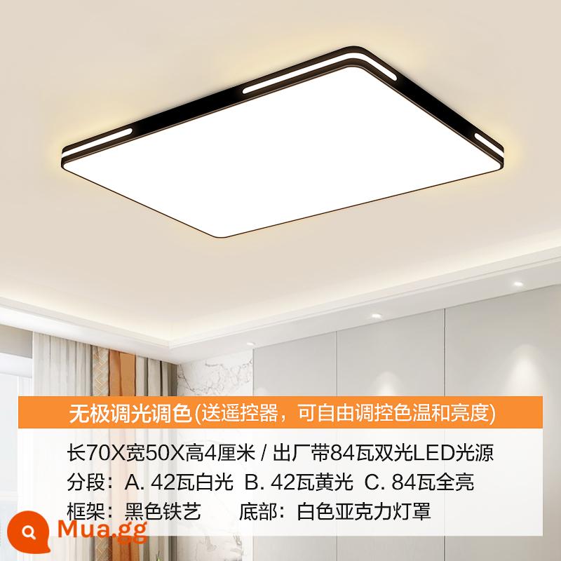 Đèn Led Ốp Trần 2022 Mới Phòng Khách Đèn Pha Phòng Ngủ Chính Đèn Mặt Dây Hoàn Thành Hiện Đại Không Khí Đơn Giản Nhà - Điều khiển từ xa vô hạn dài 70*50 cm - 84 watt