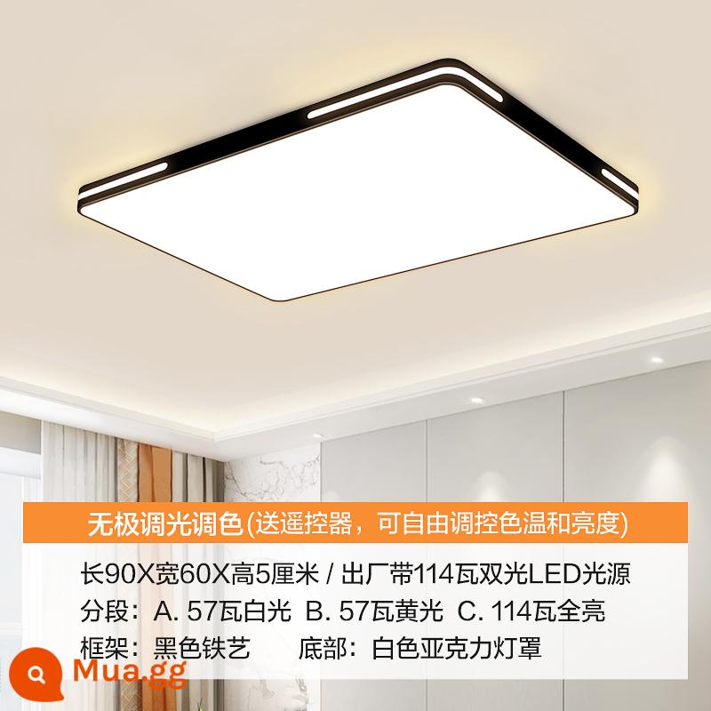 Đèn Led Ốp Trần 2022 Mới Phòng Khách Đèn Pha Phòng Ngủ Chính Đèn Mặt Dây Hoàn Thành Hiện Đại Không Khí Đơn Giản Nhà - Điều khiển từ xa vô hạn dài 90*60 cm-114 watt