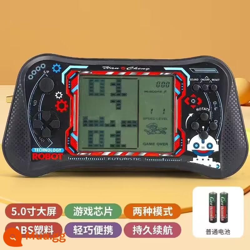 Máy chơi game Tetris màn hình siêu lớn 5 inch con rắn tham lam cầm tay 8090 hoài cổ cổ điển đồ chơi trẻ em - Màn hình 5 inch siêu lớn màu đen đi kèm pin AA