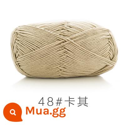 Chị Susu của 5 cổ phiếu bé chải kỹ bông sữa tự làm len dày bóng handmade chất liệu móc túi sợi bông - Kaki 48