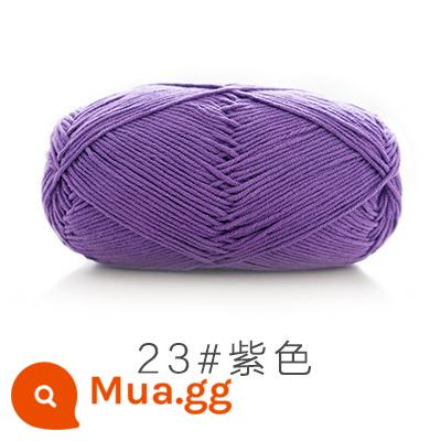 Chị Susu của 5 cổ phiếu bé chải kỹ bông sữa tự làm len dày bóng handmade chất liệu móc túi sợi bông - Tím 23