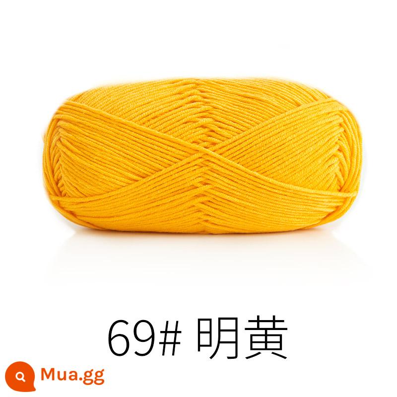 Chị Susu của 5 cổ phiếu bé chải kỹ bông sữa tự làm len dày bóng handmade chất liệu móc túi sợi bông - Màu vàng tươi 69