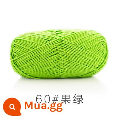 Chị Susu của 5 cổ phiếu bé chải kỹ bông sữa tự làm len dày bóng handmade chất liệu móc túi sợi bông - Quả xanh 60