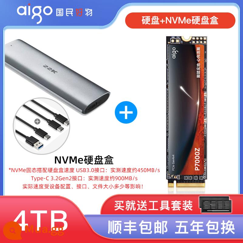 Ổ cứng thể rắn Patriot P7000Z M2 2T 4T PCIe4.0 M.2 máy tính để bàn PS5 notebook SSD - Hộp ổ cứng di động P7000Z-4T+M.2