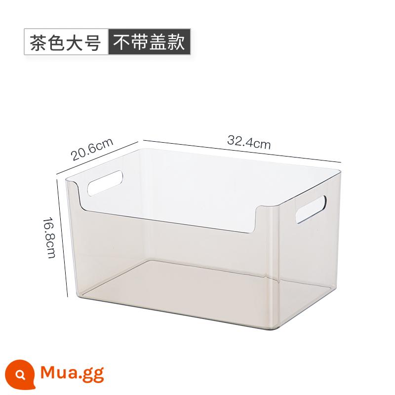 Máy Tính Để Bàn Hộp Bảo Quản Mặt Nạ Mỹ Phẩm Snack Giỏ Hoàn Thiện Hộp Acrylic Hộp Trong Suốt Hộ Gia Đình Linh Tinh Hộp Bảo Quản - Size lớn màu nâu (không có nắp)