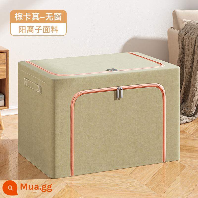 Hộp lưu trữ quần áo Xingyou Home Cotton và quần áo vải lanh Hộp hộp quần áo có thể được gấp lại để di chuyển hộp bena - Kaki Đậm - Không Cửa Sổ - Vải Cationic