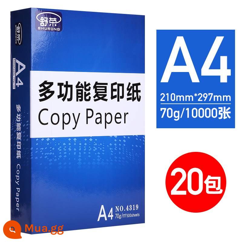 Giấy in Shurong A4 giấy photocopy giấy trắng 70g nguyên hộp 5 gói Giấy A4 500 tờ giấy in a4 văn phòng 80g - [Dùng văn phòng tại nhà hàng ngày] 70g/4 hộp 20 gói