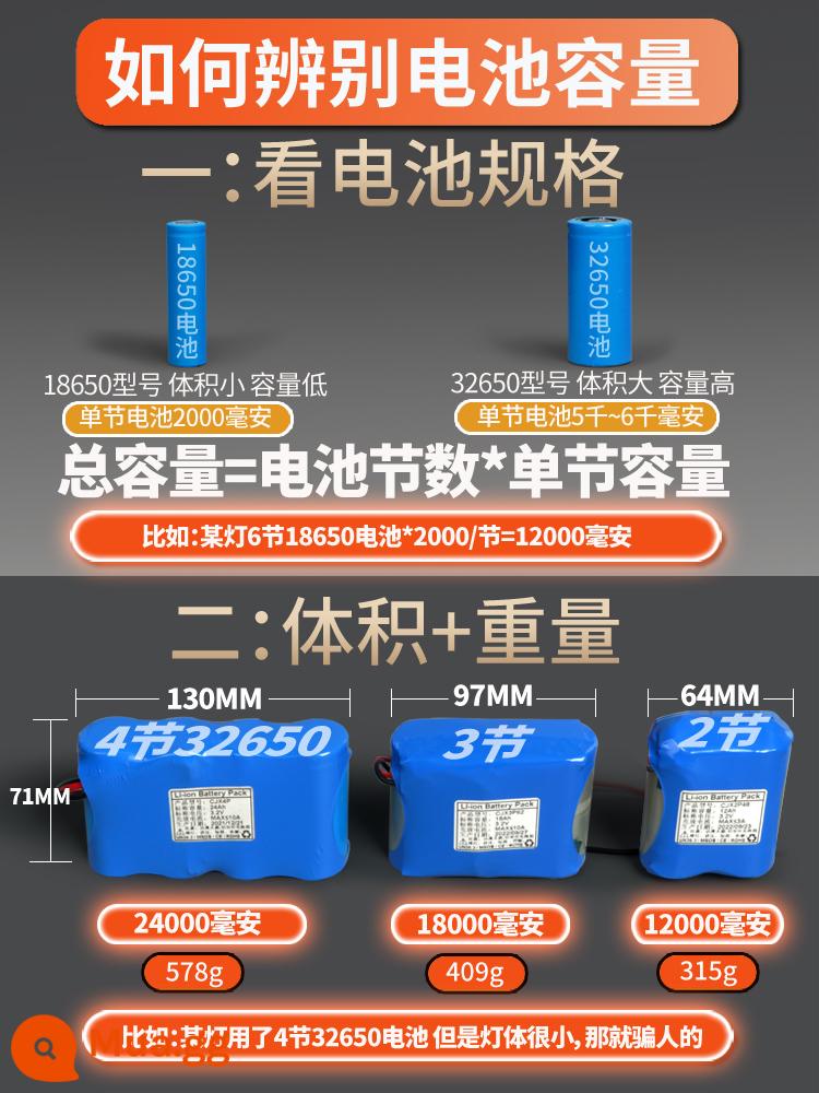 Gian hàng chợ đêm đèn sạc đèn LED gian hàng đường phố hiện vật di động chiếu sáng ngoài trời ánh sáng mạnh khung cắm trại dã ngoại - [Đặt hàng sau khi đọc bài này] Cách phân biệt dung lượng pin thật và giả