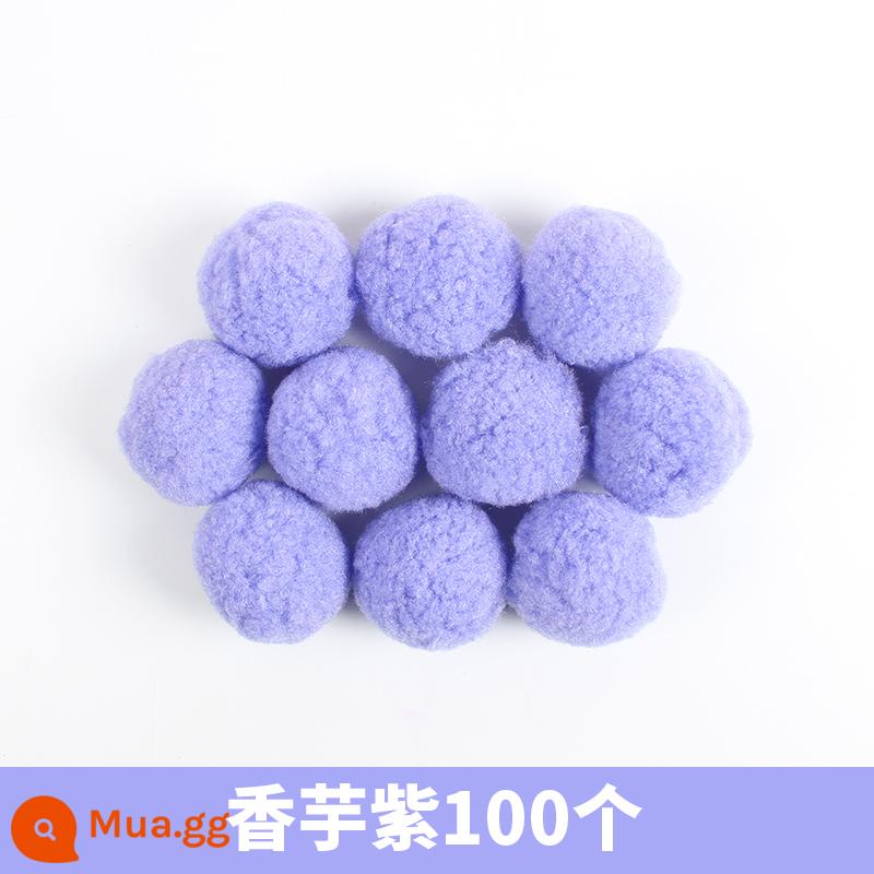 Mẫu giáo lớn handmade màu lông bóng 5cm sang trọng bóng lông bóng trứng giá đỡ trò chơi vật liệu trang trí miễn phí vận chuyển - Quả bóng tóc khoai môn tím 5cm [100 quả]