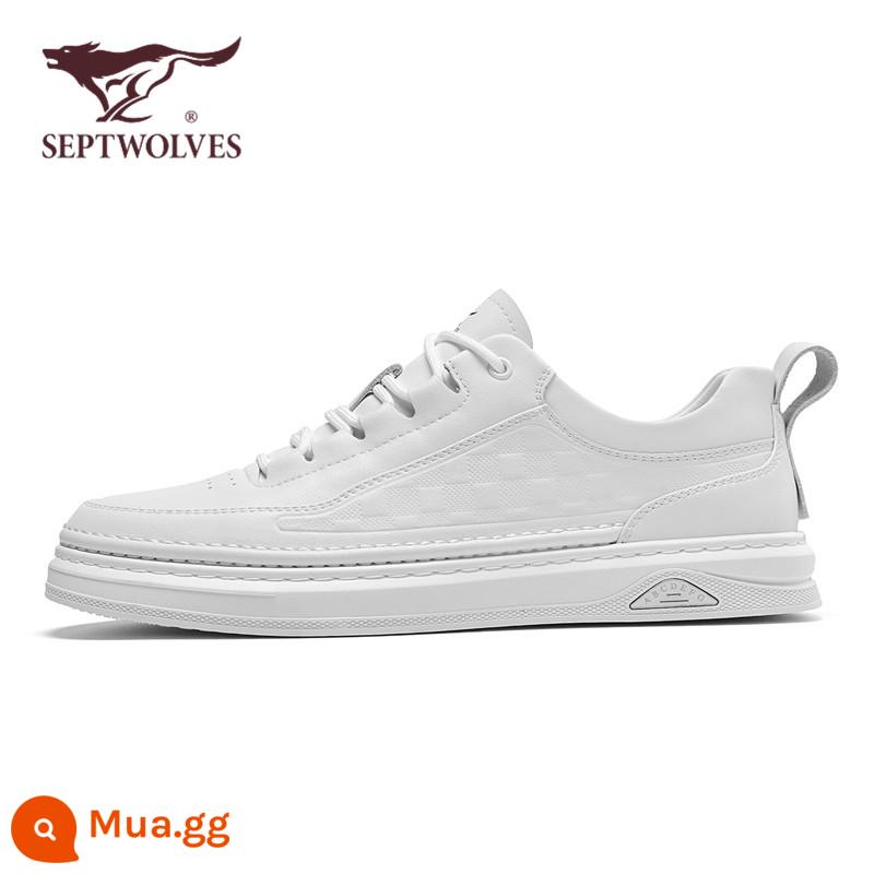 Giày Sneakers Septwolves Giày Trắng Nam Thoáng Khí Mùa Hè 2023 Mới Giày Da Nam Sneaker Nam Chính Hãng Giày Nam - Mẫu đa năng màu trắng 2070 (size giày da chuẩn)