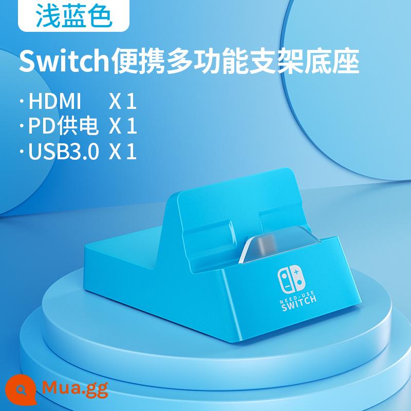 Công tắc đế di động thích hợp cho máy chơi game Nintendo NS Docking Station TypeC mở rộng siêu liên kết kết nối màn hình chiếu TV Bộ chuyển đổi cáp mạng đa chức năng Giá đỡ phụ kiện ngoại vi TV - Sky Blue chính thức [USB 3.0 đế ba trong một đa chức năng] Dòng mới