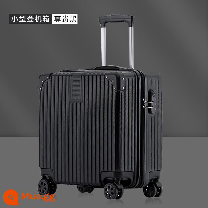 Vali nhỏ nữ 20 vali nam khung nhôm 18 inch nội trú cần sinh viên mini mật khẩu bao da nhẹ - Màu đen (phiên bản góc)