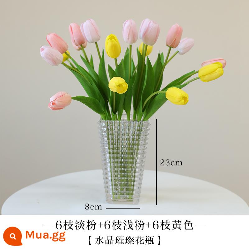 Mô Phỏng Bó Hoa Cảm Thấy Dưỡng Ẩm Tulip Cắm Hoa Cao Cấp Phòng Khách Trang Trí Bánh Cắm Hoa Giả Hoa Khô Màu Hồng - Màu vàng Xem hình ảnh để biết chi tiết về bộ đồ