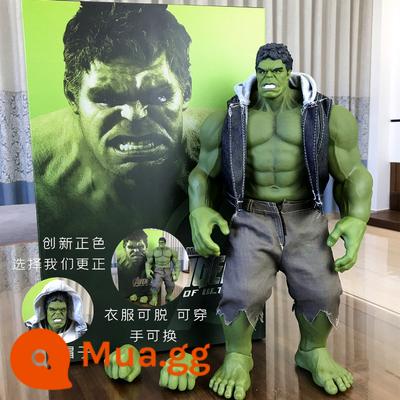 Lớn Hulk Hulk Hulk Avengers Mô Hình Chung Di Động Mô Hình Anime Búp Bê Vật Trang Trí Đồ Chơi - Hulk 42cm + quần áo đen (nâng cấp phong cách nóng bỏng)