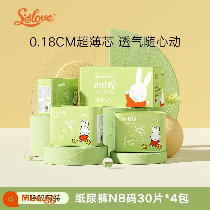 SOLOVE Miffy core thở tã kích thước XXL siêu mỏng mềm mại thoáng khí ngay lập tức tã lót em bé 6 kích cỡ lựa chọn - NB