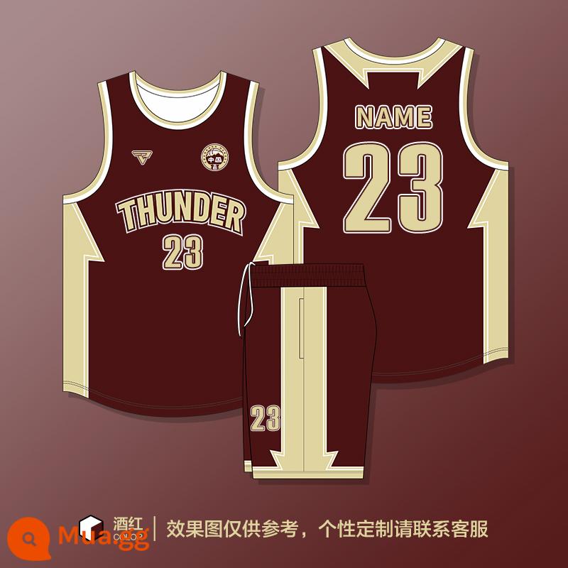 Retro Basketball Suit Suit Male Custom American Jersey đào tạo Đội ngũ áo vest thể thao Mua - 267-màu đỏ tía phong cách Mỹ