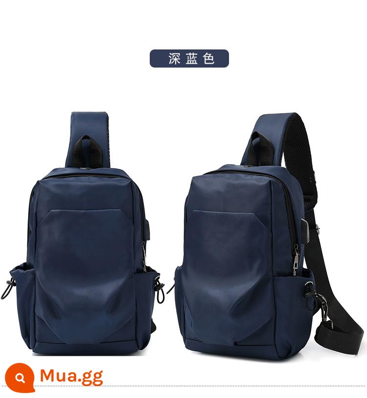 Túi Đeo Ngực Nam Túi Satchel Đơn Giản Ba Lô Đa Năng Túi Đeo Vai Vải Oxford Chống Thấm Nước Cho Nam Túi Đeo Vai Công Suất Lớn Túi Messenger Thương Hiệu Hợp Thời Trang - màu xanh da trời