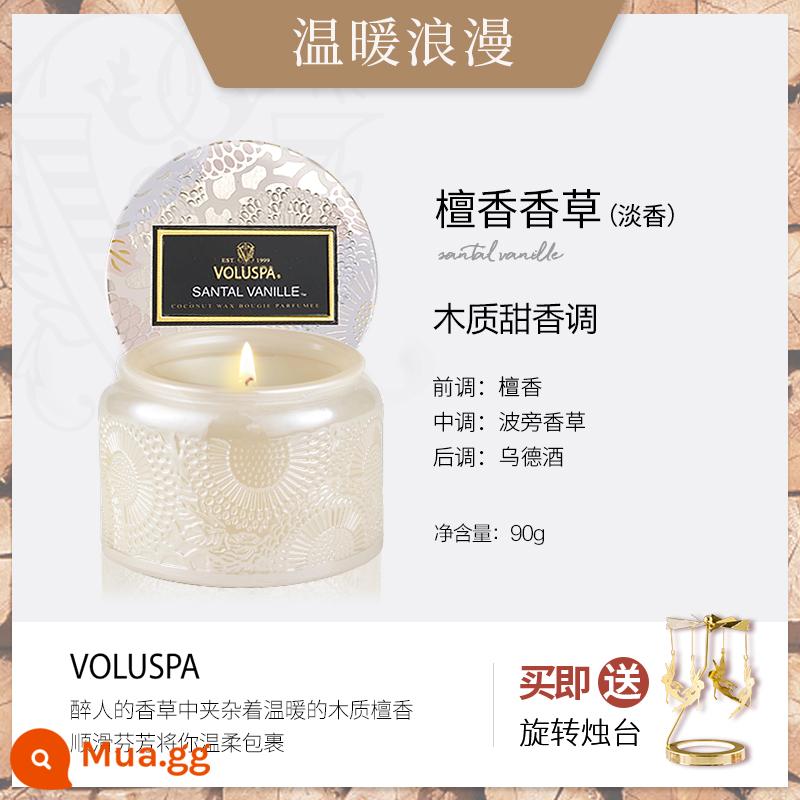 Nến thơm voluspa nhỏ cứu trợ làm dịu thần kinh tinh dầu thơm phòng ngủ tân hôn quà tặng sinh nhật bạn gái lâu dài giúp ngủ ngon - Gỗ đàn hương Vani-90g