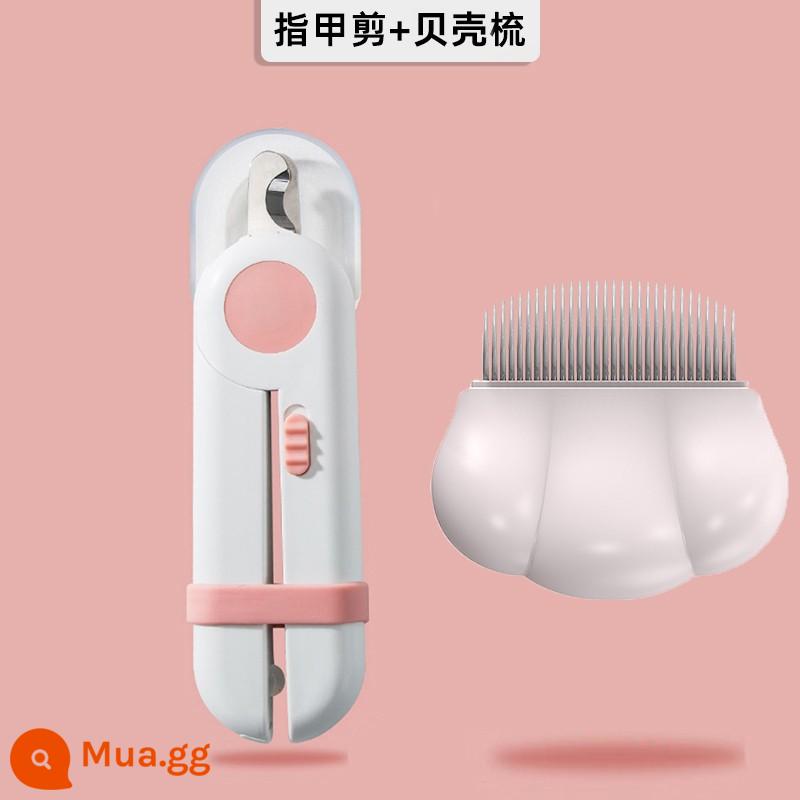 Con mèo cắt móng tay cho chó cắt móng tay cắt móng tay nail nail nail novice pet petter - [LED] Bột vỏ + lược vỏ hồng (giá cực tốt)