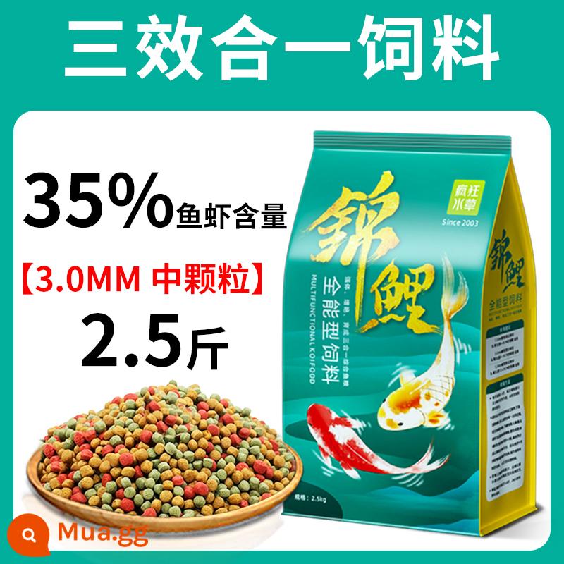 Thức ăn cho cá koi thức ăn cho cá tăng cường màu sắc cá vàng cá cảnh đặc biệt thức ăn cho cá chép thức ăn cho cá thức ăn hạt nhỏ nuôi cá koi nói chung - Thức ăn cho cá đầy đủ ba tác dụng 3.0mm 2.5kg