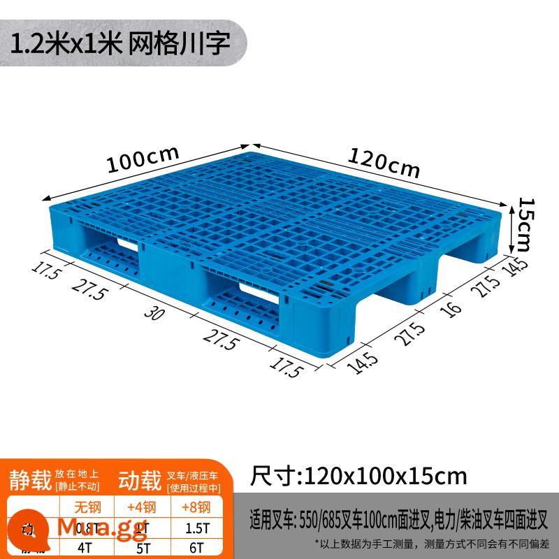 Lưới pallet xe nâng nhựa Tứ Xuyên kệ kho nhân vật Tứ Xuyên xếp chồng lên sàn tấm lót chống ẩm pallet chở hàng công nghiệp - Lưới 1,2x1 mét Ký tự Tứ Xuyên