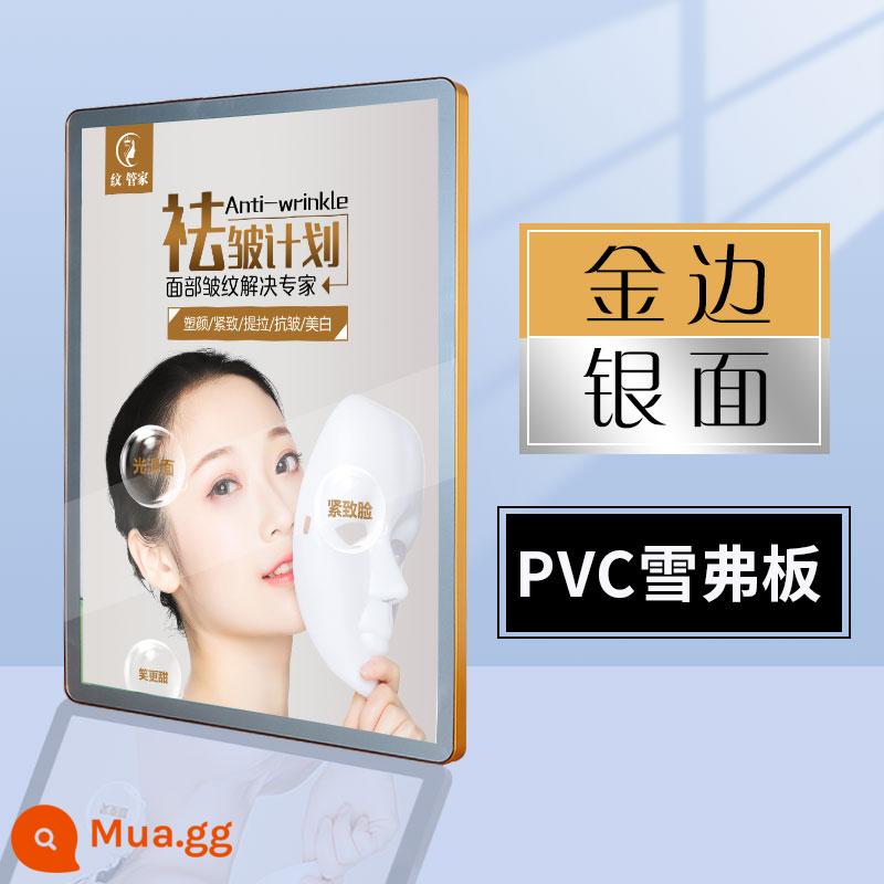 Khung quảng cáo thang máy khung áp phích từ tính khung bảng hiển thị hợp kim nhôm a3 khung ảnh quảng cáo acrylic a4 khung ảnh treo tường - Phong cách PVC viền vàng bạc