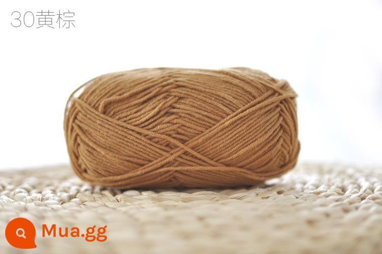 Xue Feier búp bê dễ thương 4 sợi sữa sợi cotton handmade DIY dệt kim móc búp bê sợi cotton bé len bóng bé - nâu nhạt 30