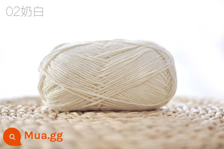 Xue Feier búp bê dễ thương 4 sợi sữa sợi cotton handmade DIY dệt kim móc búp bê sợi cotton bé len bóng bé - Màu trắng sữa 02