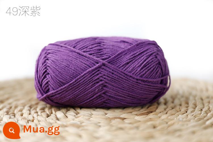 Xue Feier búp bê dễ thương 4 sợi sữa sợi cotton handmade DIY dệt kim móc búp bê sợi cotton bé len bóng bé - màu tím đậm 49