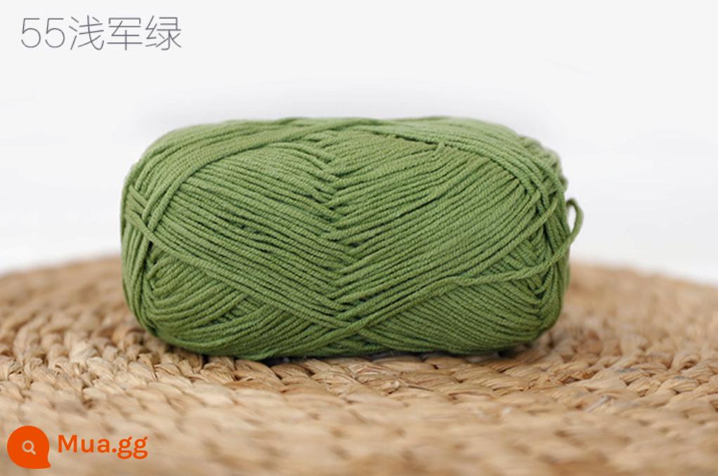 Xue Feier búp bê dễ thương 4 sợi sữa sợi cotton handmade DIY dệt kim móc búp bê sợi cotton bé len bóng bé - Xanh đậm 55